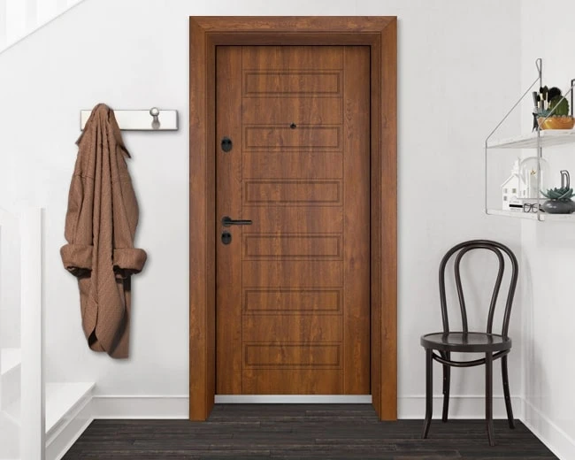 Входна врата Unison Optima 207p - Златен дъб