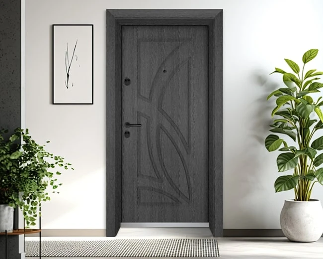 Входна врата Unison Optima 208p - Сив Кестен