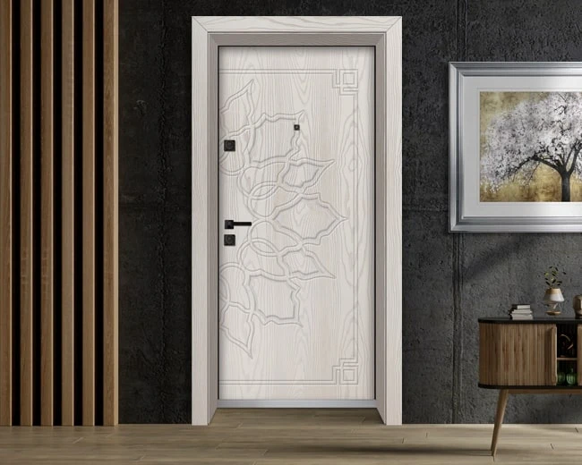 Входна врата Unison Optima 4539p -Бяла Мура