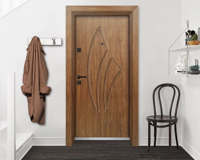 Входна врата Unison Optima 4553p - Императорска акация