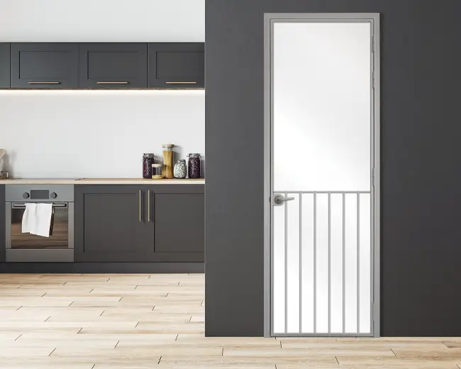 Стъклена интериорна врата, Lusso L-1 Сив Мат