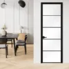 Стъклена интериорна врата, Lusso L-6 Черен Мат