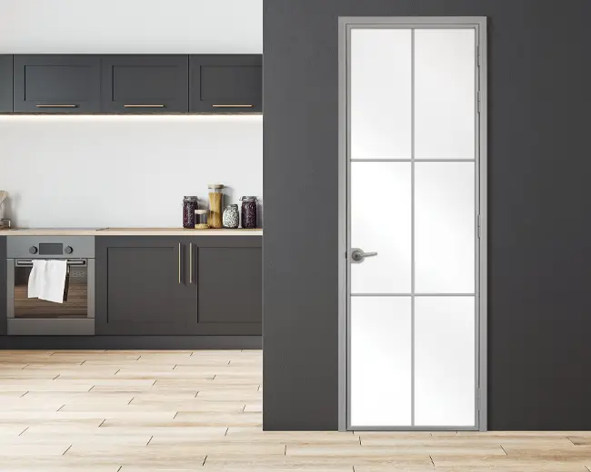 Стъклена интериорна врата, Lusso L-9 Сив Мат