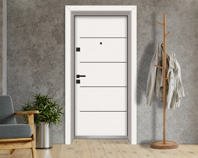 Входна врата Unison Laminor L 107, Класическо бяло